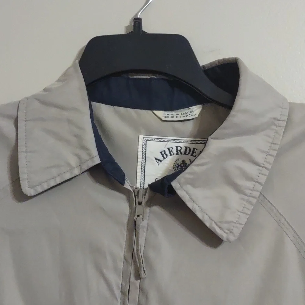 Aberdeen Harrington Style Mens L Beige Windbreaker Bomber Casual Jacket - Picture 6 of 14